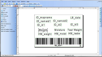 Screenshot fo the Zebra Label Printer Plugin for the Mirus Harvest Software