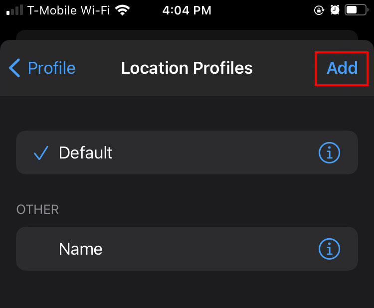 Add Profile.