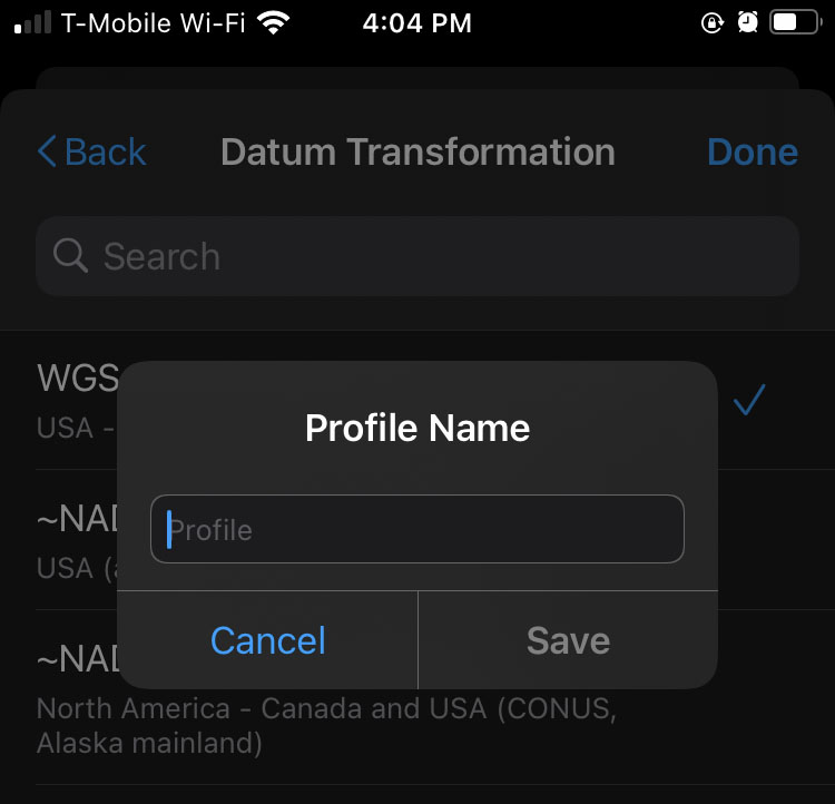 Profile Name.